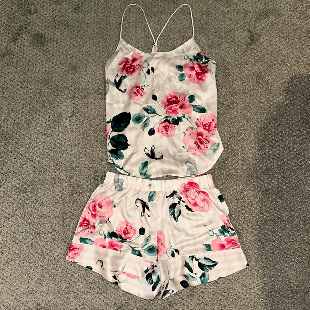 Victoria Secret Floral Satin Pjs